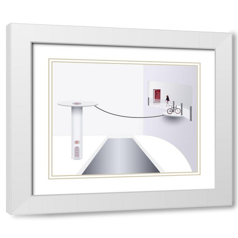 A Risky Way Out White Modern Wood Framed Art Print with Double Matting by Adams, Richard