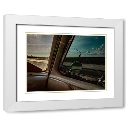 Through The Window White Modern Wood Framed Art Print with Double Matting by Bauer, Andreas