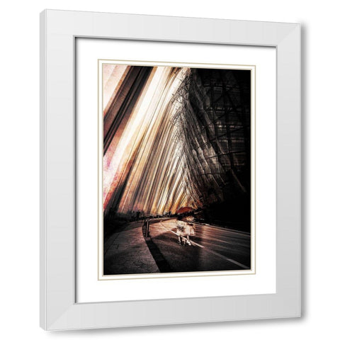 Women With Parasol White Modern Wood Framed Art Print with Double Matting by Chiriaco, Carmine