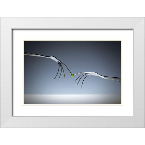 Michelangelo ;-) White Modern Wood Framed Art Print with Double Matting by De Kogel, Wieteke