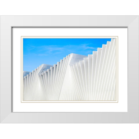 Il Ventaglio White Modern Wood Framed Art Print with Double Matting by Della Latta, Massimo