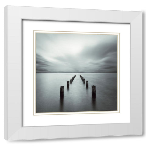 Disappeared White Modern Wood Framed Art Print with Double Matting by Schulz, Alexej