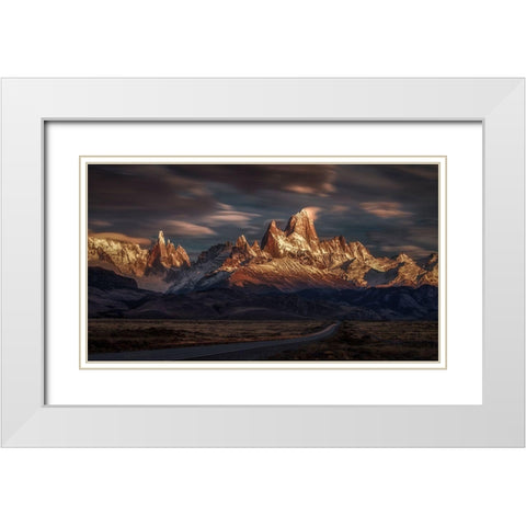 Patagonia Sky In Motion White Modern Wood Framed Art Print with Double Matting by Svoboda Mqep, Peter