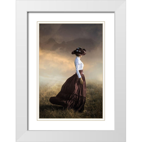Windy Day White Modern Wood Framed Art Print with Double Matting by Neer, Ildiko