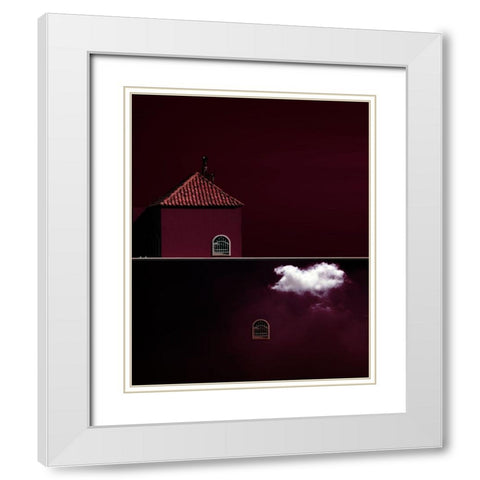 Untitled White Modern Wood Framed Art Print with Double Matting by Nabeel, Ibrahim