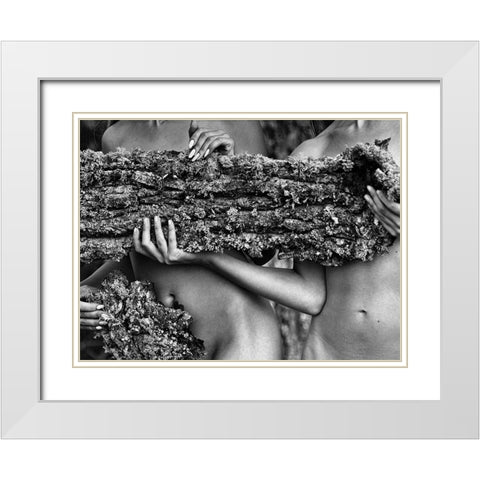 Untitled White Modern Wood Framed Art Print with Double Matting by Kapsha, Eduards
