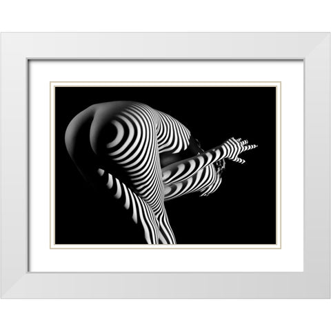 Untitled White Modern Wood Framed Art Print with Double Matting by Busu, Alex