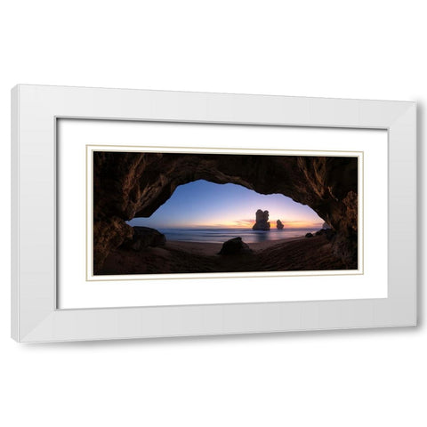 Gibson Step White Modern Wood Framed Art Print with Double Matting by Zhu, Jingshu
