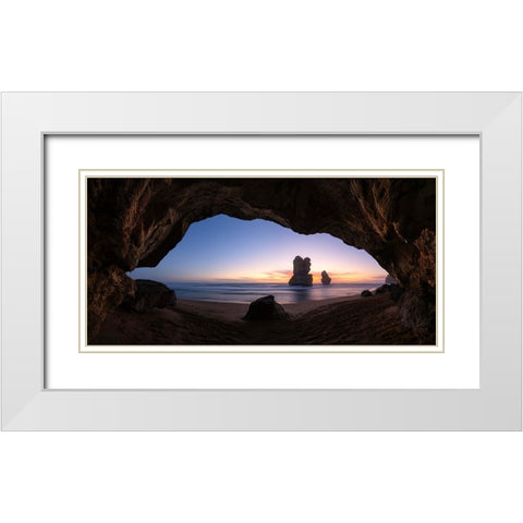 Gibson Step White Modern Wood Framed Art Print with Double Matting by Zhu, Jingshu