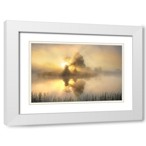 Light White Modern Wood Framed Art Print with Double Matting by Keller