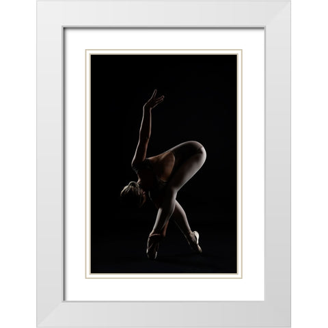 The Bird White Modern Wood Framed Art Print with Double Matting by Alexandr