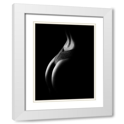 Curved White Modern Wood Framed Art Print with Double Matting by Yang, James