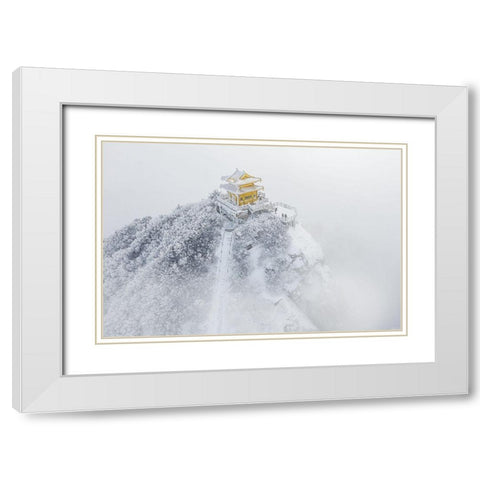 The Moon Palace White Modern Wood Framed Art Print with Double Matting by Simoon