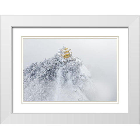 The Moon Palace White Modern Wood Framed Art Print with Double Matting by Simoon