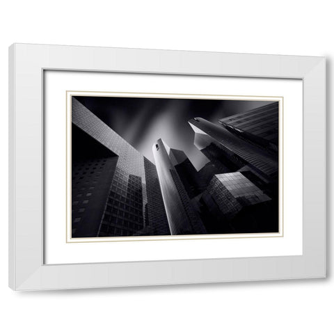 Emergence White Modern Wood Framed Art Print with Double Matting by Del Grosso, Sebastien