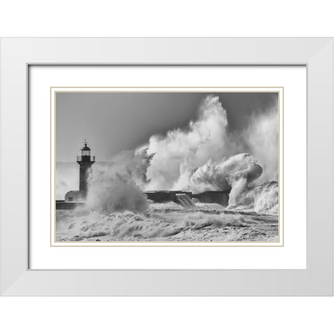 Whirlwind White Modern Wood Framed Art Print with Double Matting by Leal, Ricardo