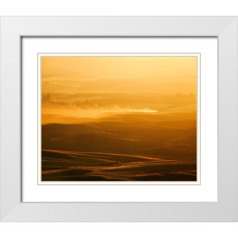 Field Of Streams White Modern Wood Framed Art Print with Double Matting by Fan, John