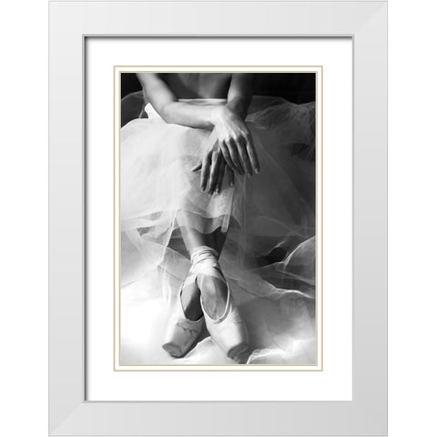 LAttesa White Modern Wood Framed Art Print with Double Matting by Nozza, Roberta