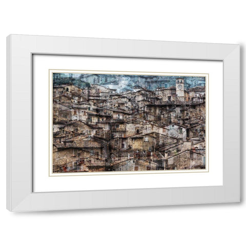 Scanno White Modern Wood Framed Art Print with Double Matting by Della Latta, Massimo