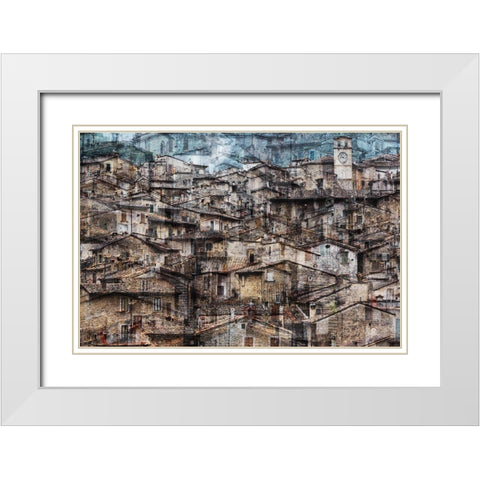 Scanno White Modern Wood Framed Art Print with Double Matting by Della Latta, Massimo