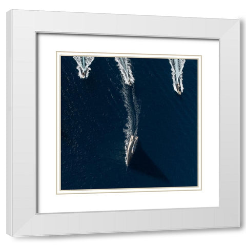 The Pursuit White Modern Wood Framed Art Print with Double Matting by Pelissier, Marc