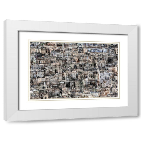 Matera White Modern Wood Framed Art Print with Double Matting by Della Latta, Massimo