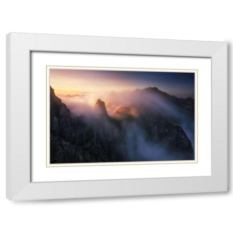 Arieiro White Modern Wood Framed Art Print with Double Matting by F. Turienzo, Carlos