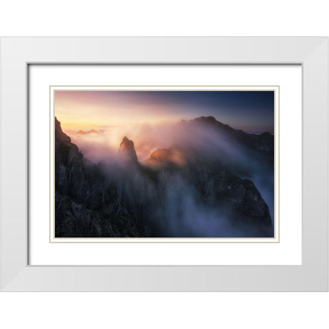 Arieiro White Modern Wood Framed Art Print with Double Matting by F. Turienzo, Carlos