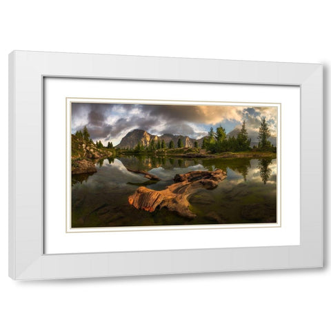 Untitled White Modern Wood Framed Art Print with Double Matting by Rojek, Tomasz
