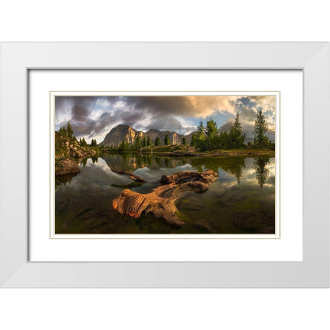 Untitled White Modern Wood Framed Art Print with Double Matting by Rojek, Tomasz