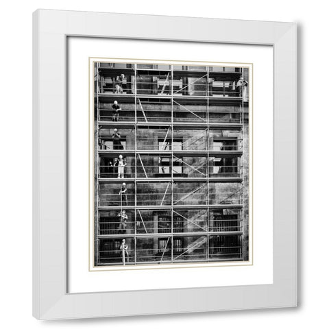 Working Hard White Modern Wood Framed Art Print with Double Matting by Pfeiffer, Peter