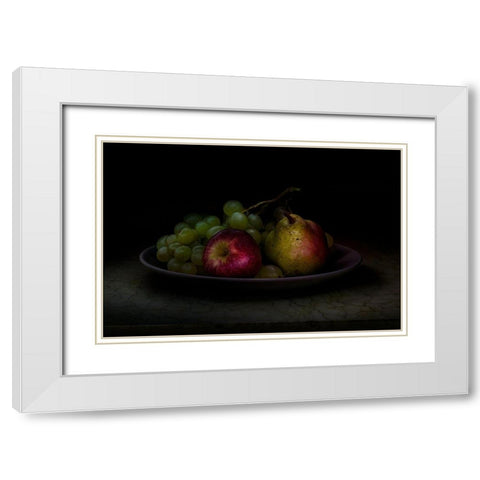 Style Life With Fruits White Modern Wood Framed Art Print with Double Matting by Marcel, Christian
