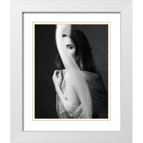 Untitled White Modern Wood Framed Art Print with Double Matting by Mokhtari, Mehdi