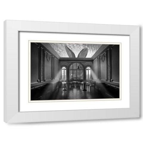 In A Rabbits World White Modern Wood Framed Art Print with Double Matting by Marcel, Christian