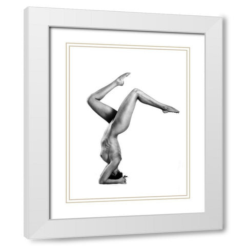 Acrobatic Nude 4 White Modern Wood Framed Art Print with Double Matting by Oryx, Gene