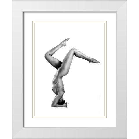 Acrobatic Nude 4 White Modern Wood Framed Art Print with Double Matting by Oryx, Gene