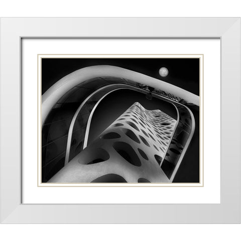 Cheese Tower White Modern Wood Framed Art Print with Double Matting by Kaddourah, Ahmad