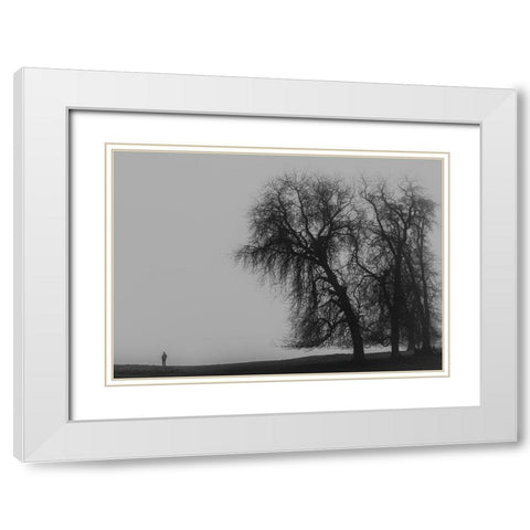 A Monster Calls White Modern Wood Framed Art Print with Double Matting by Amare, Bego