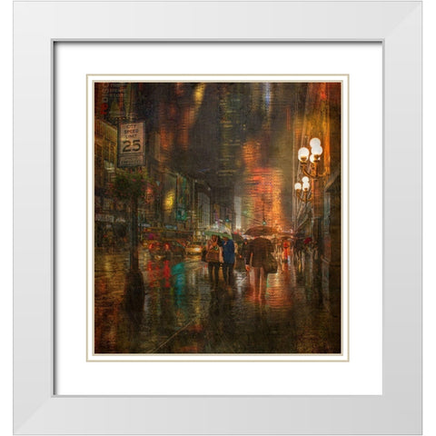 Rain In The Evening White Modern Wood Framed Art Print with Double Matting by Ohlendorf, Anette