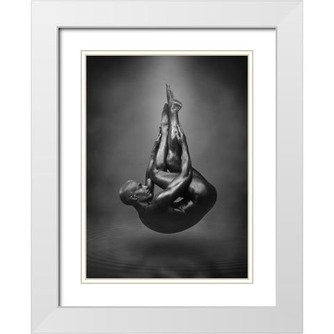 Drop White Modern Wood Framed Art Print with Double Matting by DDiArte