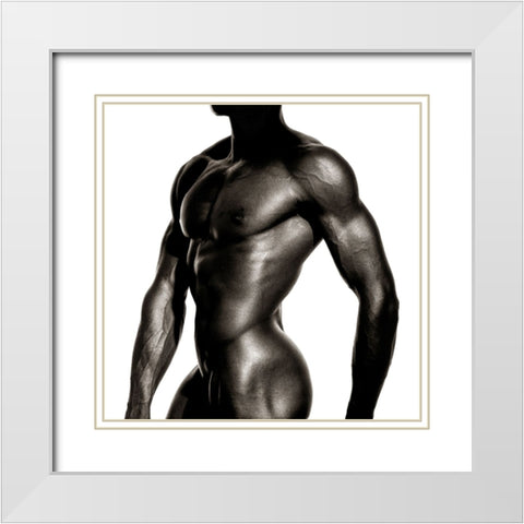 Jovan 3 White Modern Wood Framed Art Print with Double Matting by Kustas, Anders