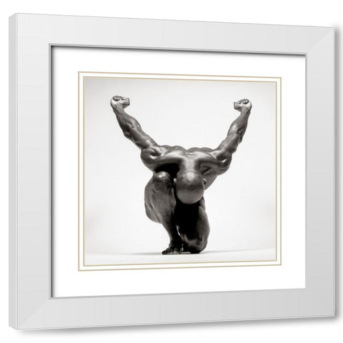 Jovan 6 White Modern Wood Framed Art Print with Double Matting by Kustas, Anders