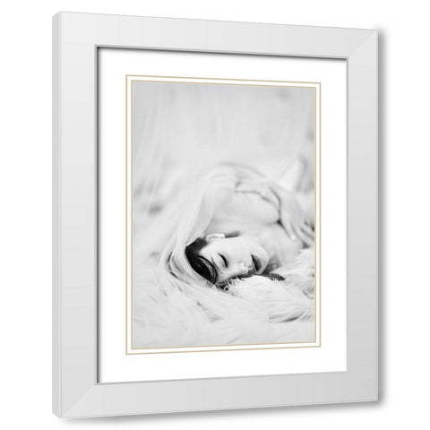 Untitled White Modern Wood Framed Art Print with Double Matting by Tu, Jing Xin