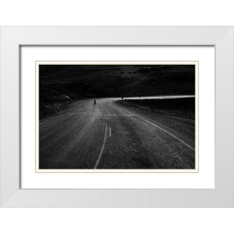 Bend White Modern Wood Framed Art Print with Double Matting by Sahin, Ramiz