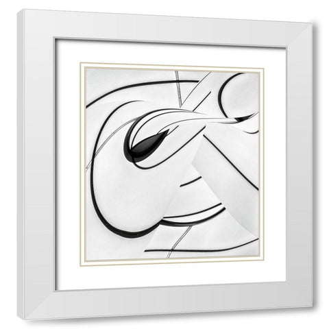 Optimist White Modern Wood Framed Art Print with Double Matting by Claes, Gilbert