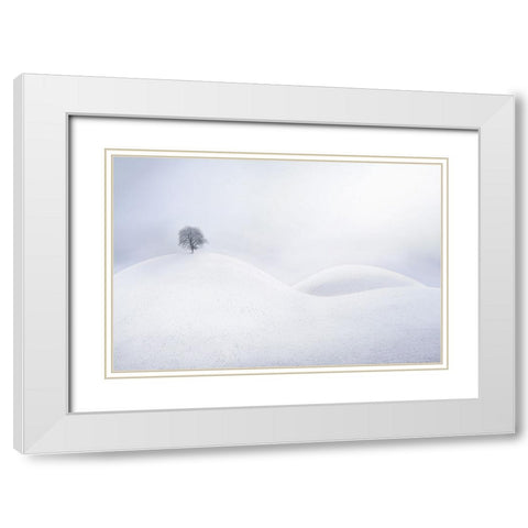Untitled White Modern Wood Framed Art Print with Double Matting by Tanev, Todor