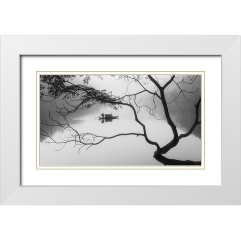 Fog White Modern Wood Framed Art Print with Double Matting by Z, Bingo