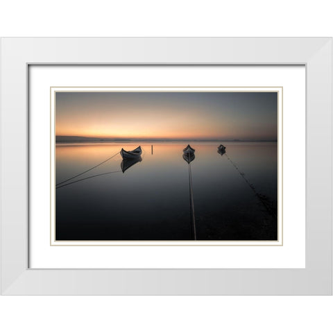 *** White Modern Wood Framed Art Print with Double Matting by Faria, Marco