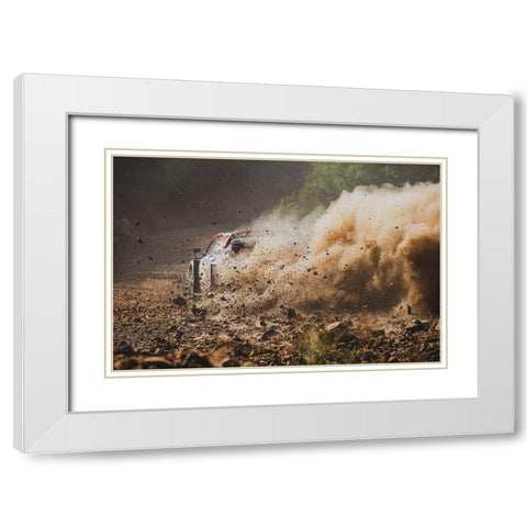 Eat My Dust White Modern Wood Framed Art Print with Double Matting by Szabo, Attila