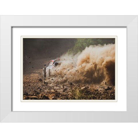 Eat My Dust White Modern Wood Framed Art Print with Double Matting by Szabo, Attila